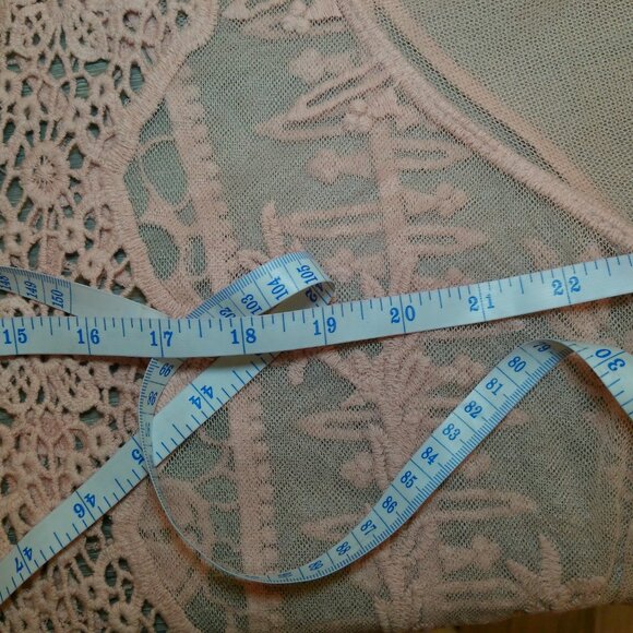 Forgotten Grace Womens Kimono Mauve Rose Sheer Lace Size 2X - Picture 7 of 9